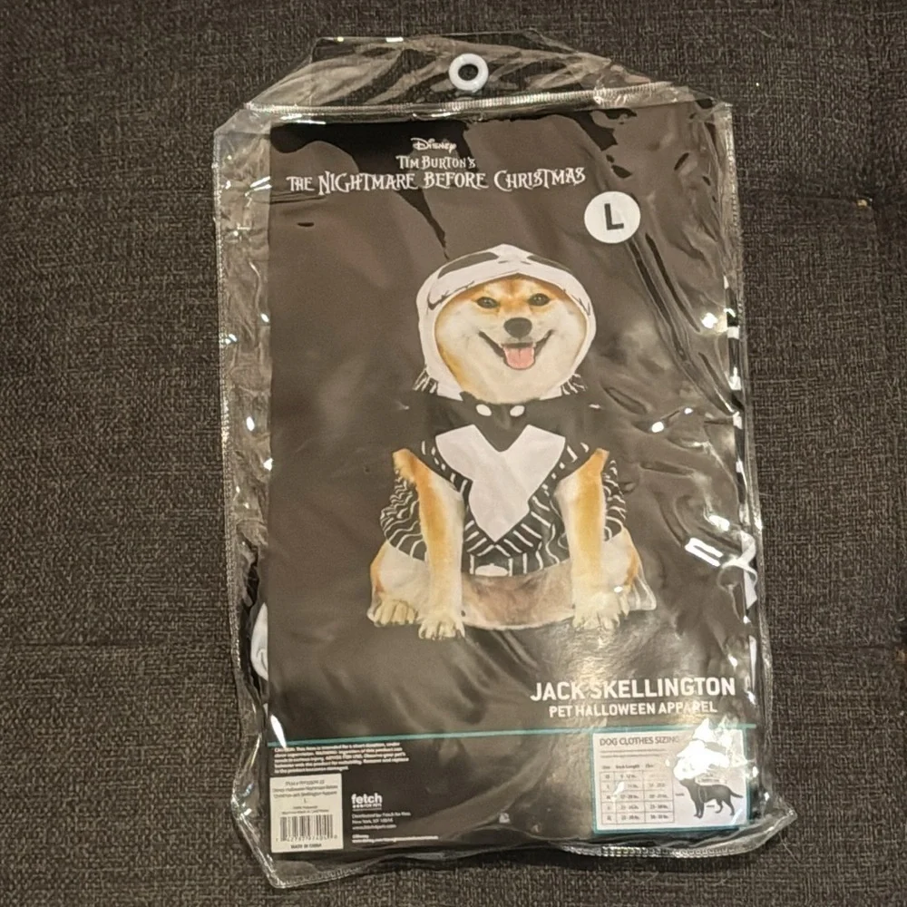 Disney Nightmare Before Christmas Jack Skellington Large Halloween Pet Costume